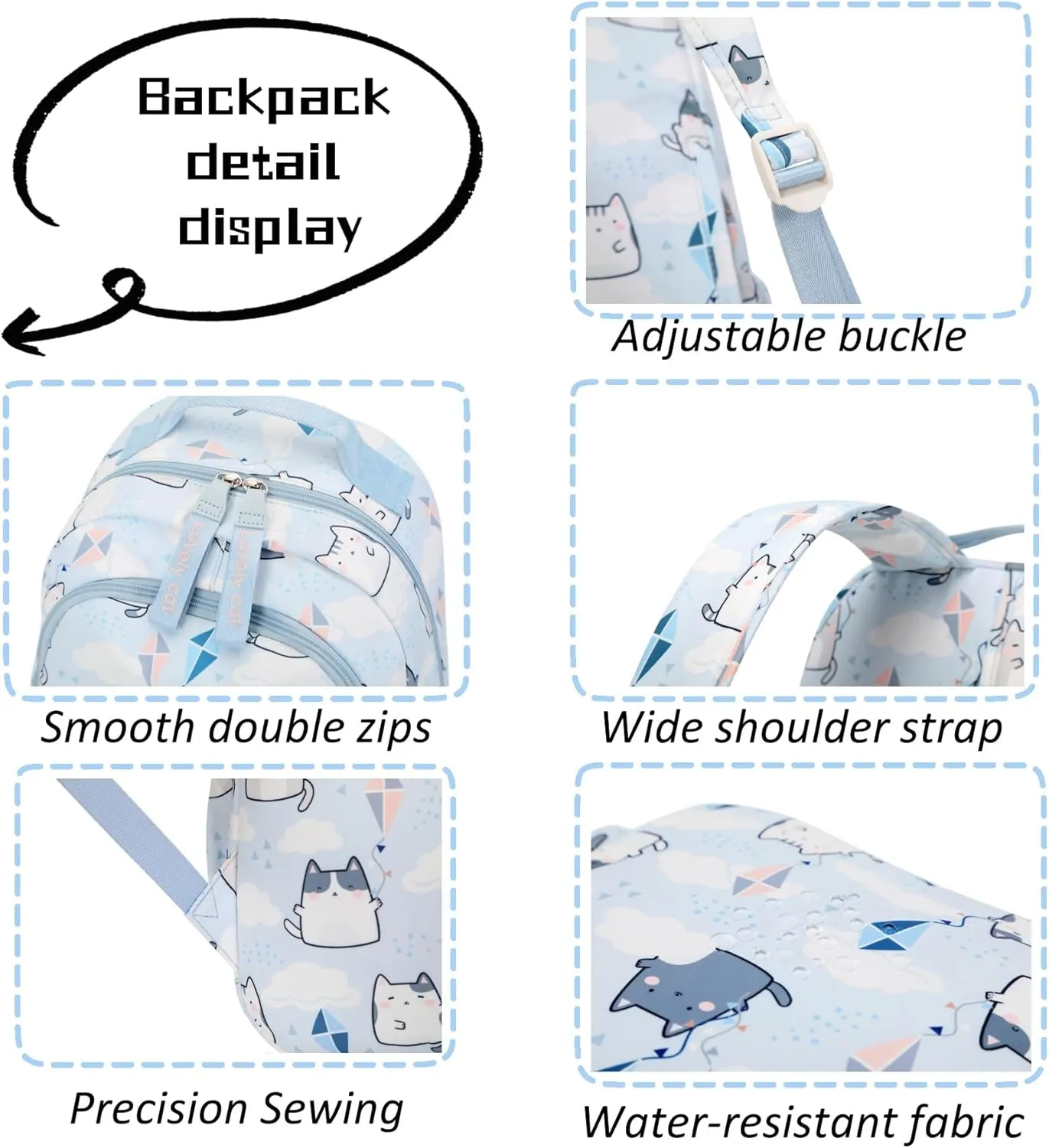 Backpacks for Girls Cute Cat Backpack Elementary School Backpack Students Bookbag for Girls