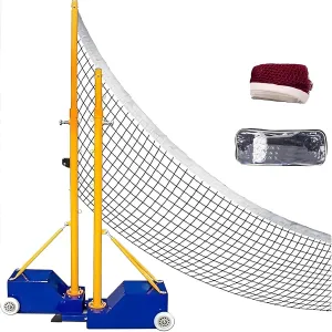 Badminton Net Pole,Volleyball Net Outdoor, Portable Volleyball Net Pole for Backyard, Badminton Net Set for Tennis with Wheels,Carry Bag,Volleybal/Badminton Poles & Net with Base