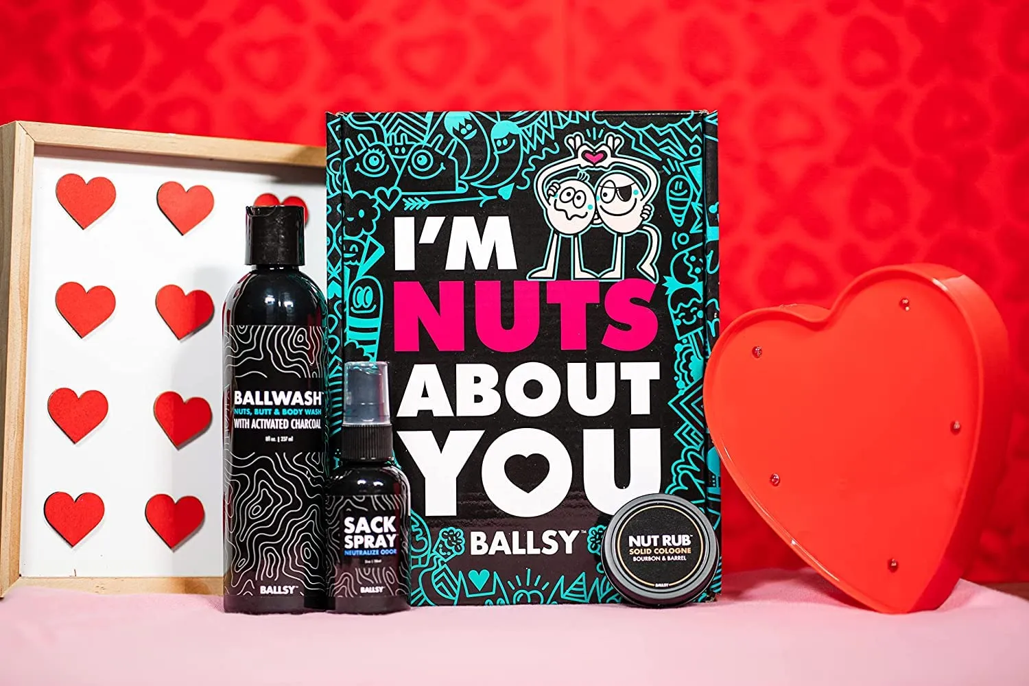 Ballsy Nuts About You Sack Pack, Men's Fresh Kit, Gift for Valentine's Day, Includes Ballwash, Sack Spray and NutRub, Citrus & Cedar