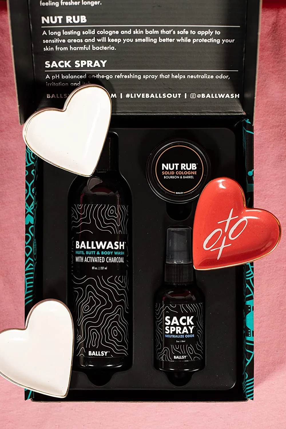 Ballsy Nuts About You Sack Pack, Men's Fresh Kit, Gift for Valentine's Day, Includes Ballwash, Sack Spray and NutRub, Citrus & Cedar