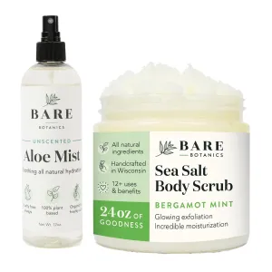 Bare Botanics Aloe Vera Mist   Bergamot Mint Body Salt Scrub