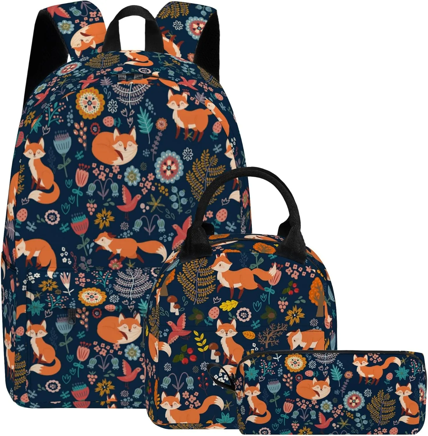 Baseball Printed Backpack Set for Boys Kids, 3Pcs Bookbag with Pencil Case for school, 17 Inch Lightweight Laptop Backpack with Lunch Bag for Mens Teens Office, High School