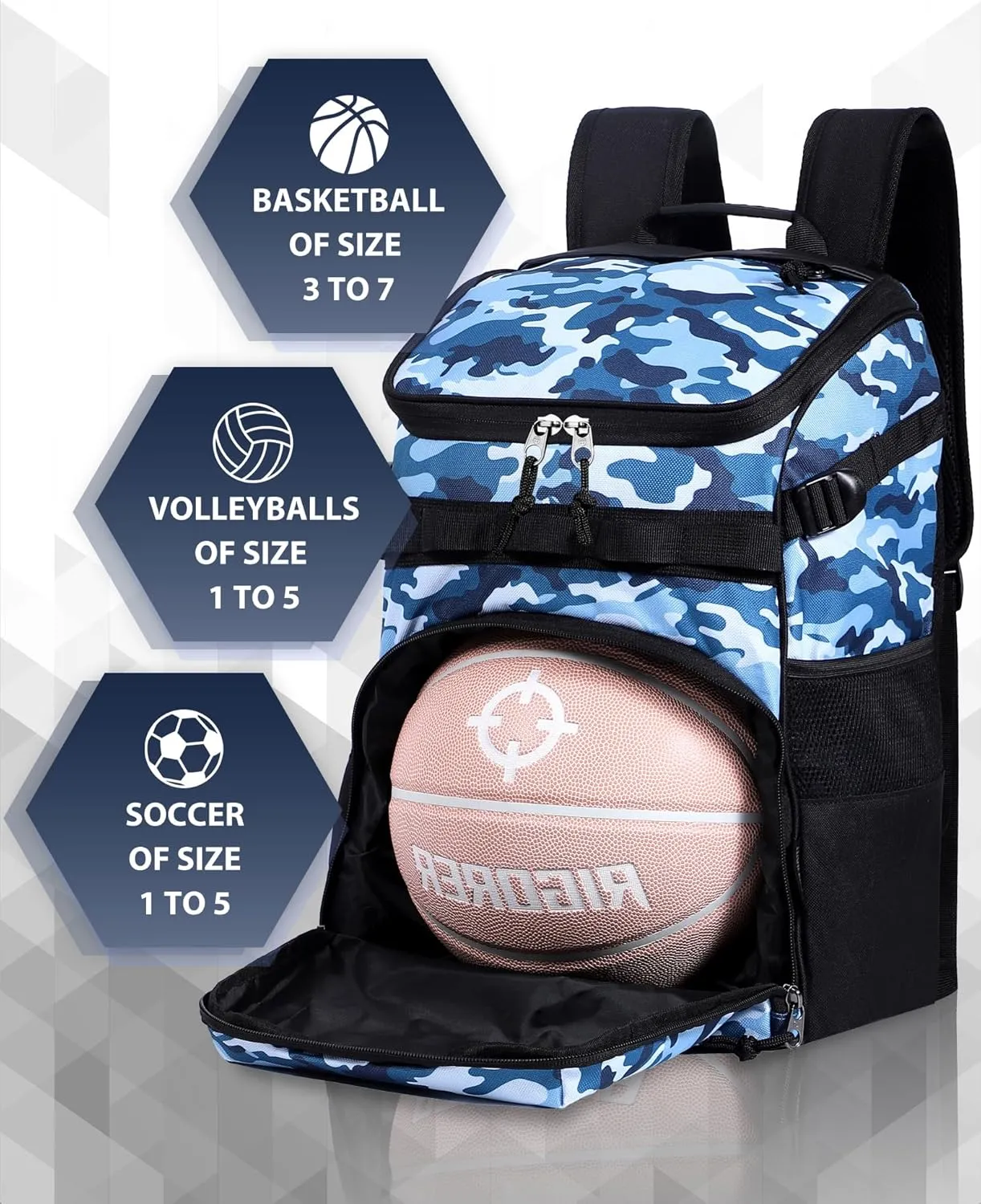 Basketball Backpack Fit Soccer Volleyball Multifunctional Sports Backpack Training Equipment Bag for Team School