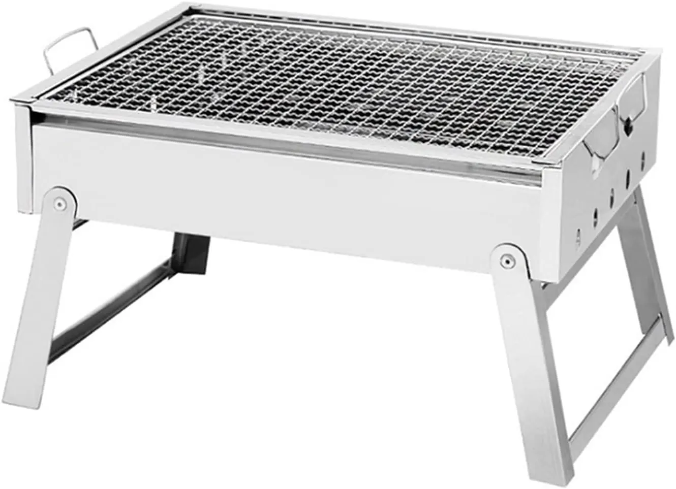 BBQ Grill Charcoal Grills Portable Folding Barbecue Stainless Steel Outdoor Cooking Camping Picnics Tools