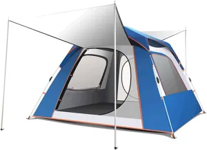 Beach Tent Anti-UV Portable Sun Shade Shelter Extendable Floor with 3 Ventilating Mesh Windows Plus Carrying Bag Stakes and Guy Lines (Color : Blue, Size : 210cm)