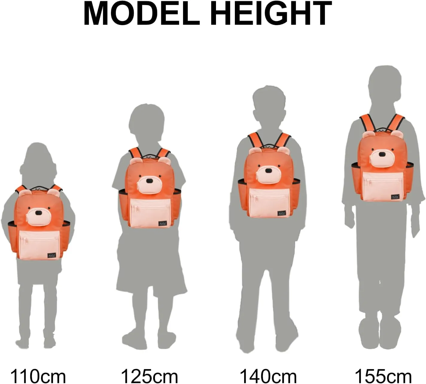 Bear Travel Backpack for Kids 4-8, Fun Cute Colorful 8.5L Lightweight Airplane Backpack with Tablet Sleeve and Chest Strap, Orange