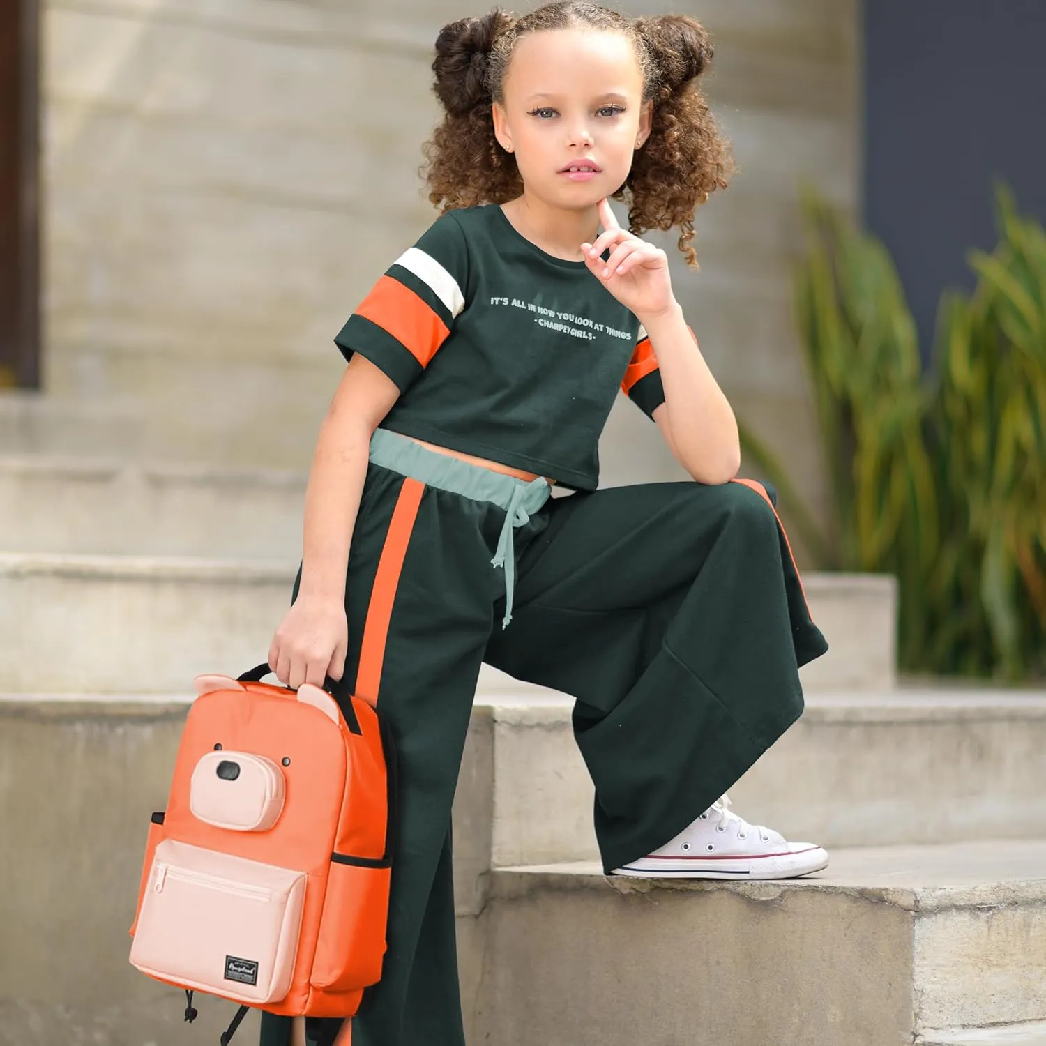 Bear Travel Backpack for Kids 4-8, Fun Cute Colorful 8.5L Lightweight Airplane Backpack with Tablet Sleeve and Chest Strap, Orange