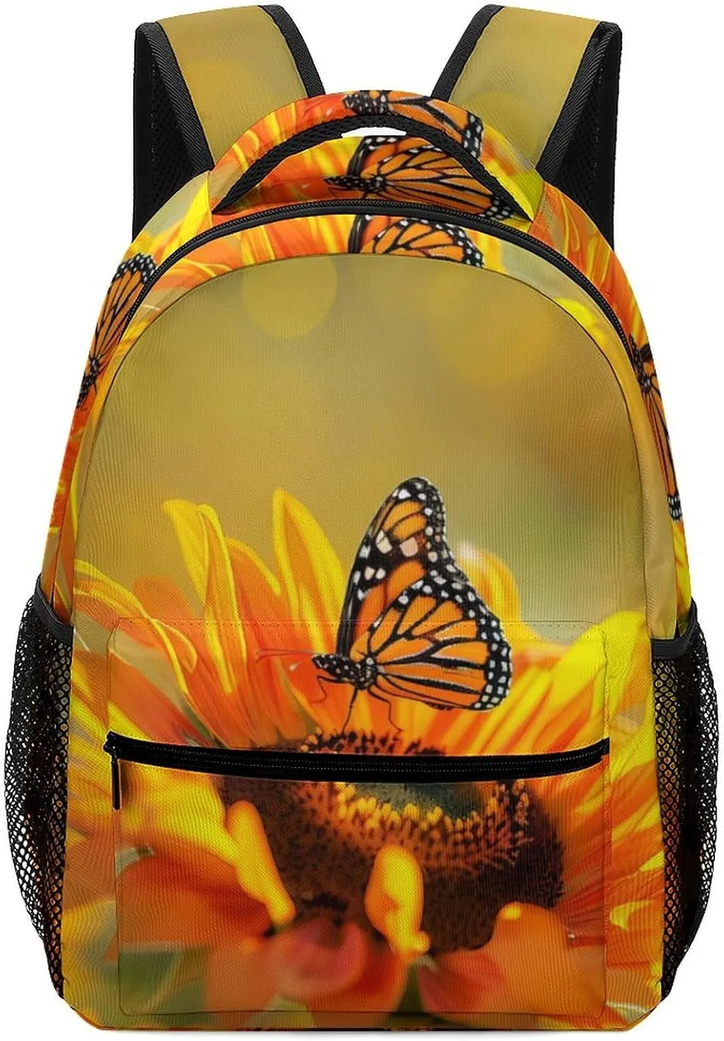 Beautiful Sunflower with Monarch Butterfly Travel Backpack Water Resistant Luggage Daypack Business Weekender Bag for Men Women