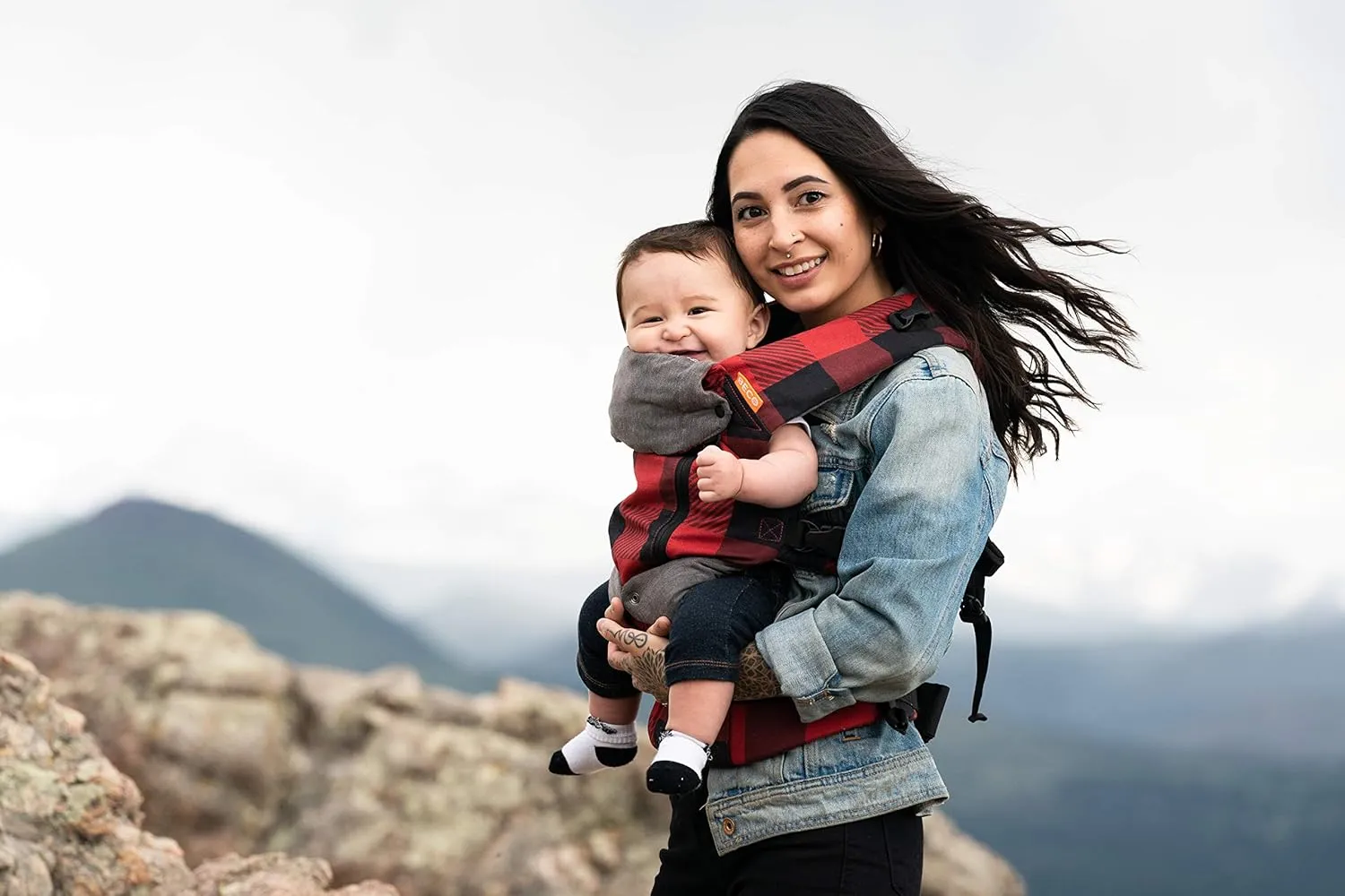 Beco 8 Hybrid Newborn to Toddler Carrier (7-45lbs) - All in 1 Mesh Toddler Carrier - Baby Carrier Backpack, Front and Hip Carrier with Adjustable Seat - Cooling Ergonomic Carrier (Buffalo Plaid)