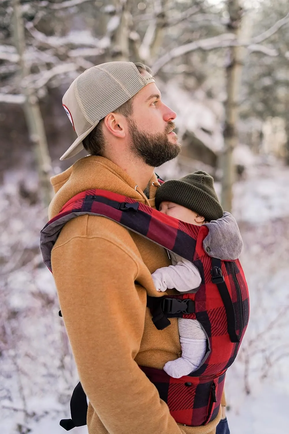 Beco 8 Hybrid Newborn to Toddler Carrier (7-45lbs) - All in 1 Mesh Toddler Carrier - Baby Carrier Backpack, Front and Hip Carrier with Adjustable Seat - Cooling Ergonomic Carrier (Buffalo Plaid)