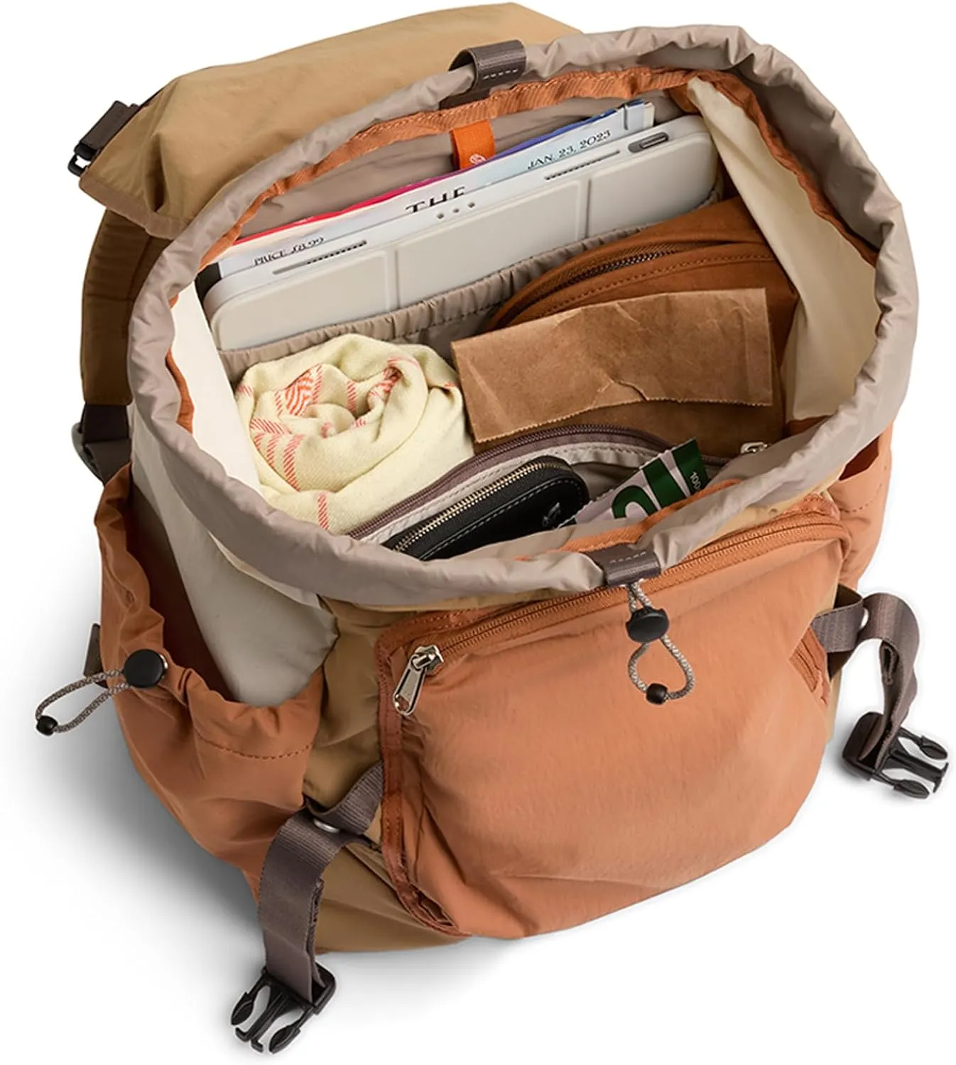Bellroy Cinch Backpack (lightweight 20 liter backpack with external organization and adjustable shoulder straps) - SandDune