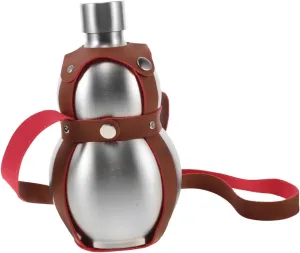 BESPORTBLE Stainless Steel Gourd Flask with Case Portable Outdoor Kettle for Water Liquor Durable Lb Capacity for Hiking Camping and Social Events