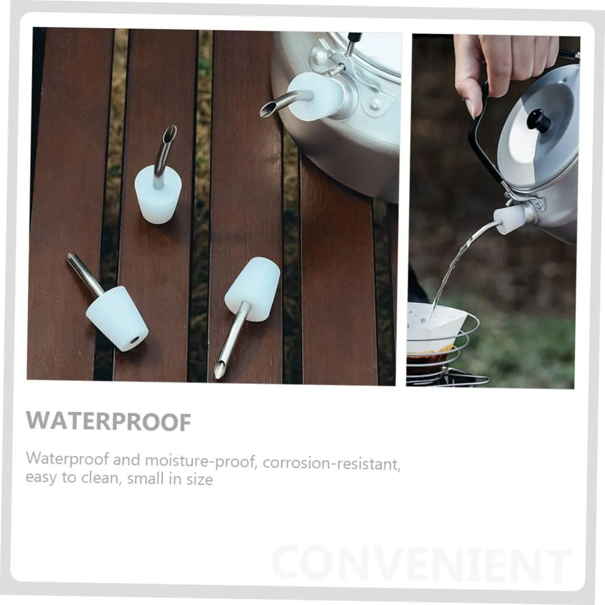 BESTonZON 3sets Camping Kettle Conversion Nozzles Long Spout Kettle Accessories for Outdoor Cooking 2pcs*3