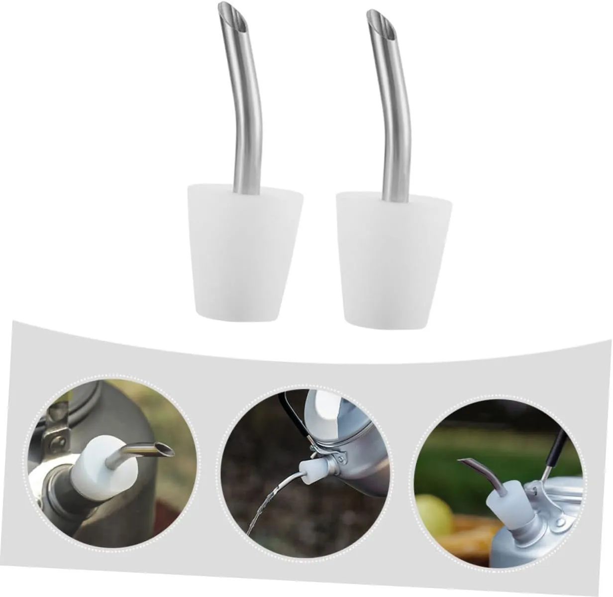 BESTonZON 3sets Camping Kettle Conversion Nozzles Long Spout Kettle Accessories for Outdoor Cooking 2pcs*3