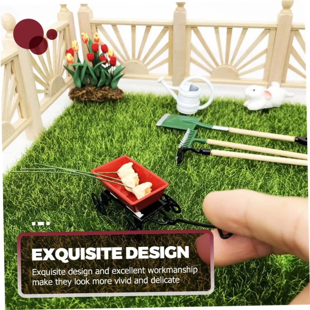 BESTonZON 5 Sets Mini House Garden Accessory Dollhouse Decor and Mini Gardening Tool for Creative Miniature Garden Scene Decoration