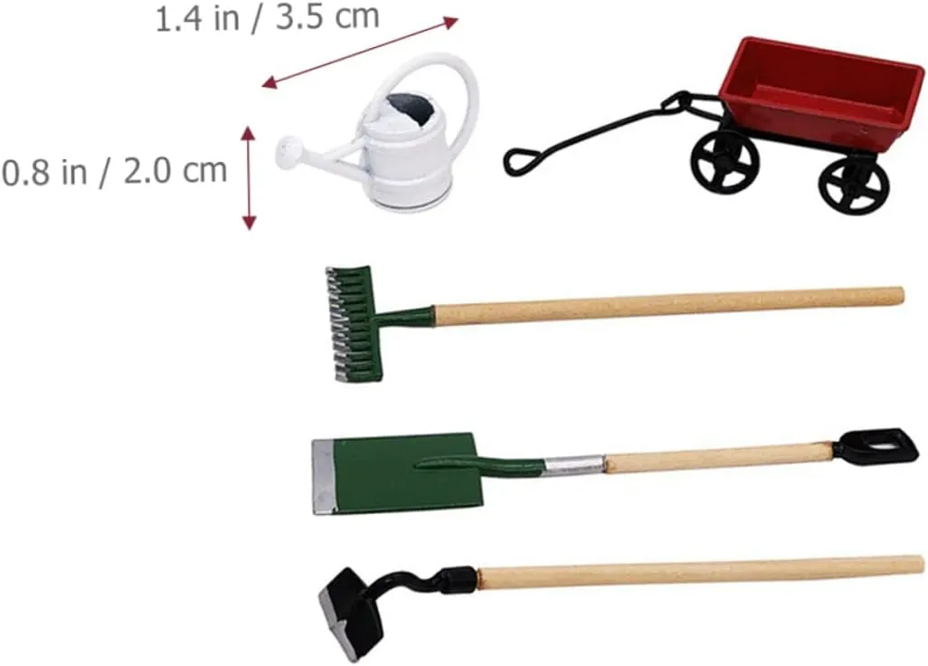 BESTonZON 5 Sets Mini House Garden Accessory Dollhouse Decor and Mini Gardening Tool for Creative Miniature Garden Scene Decoration