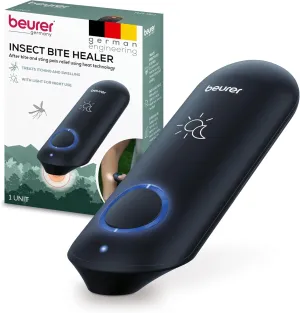 Beurer BR90 Insect Sting and Bite Relief with Light, Chemical-Free Bug Bite Healer for Day and Night, Electronic Heat Device for After Mosquito Bites to Ease Itching and Swelling