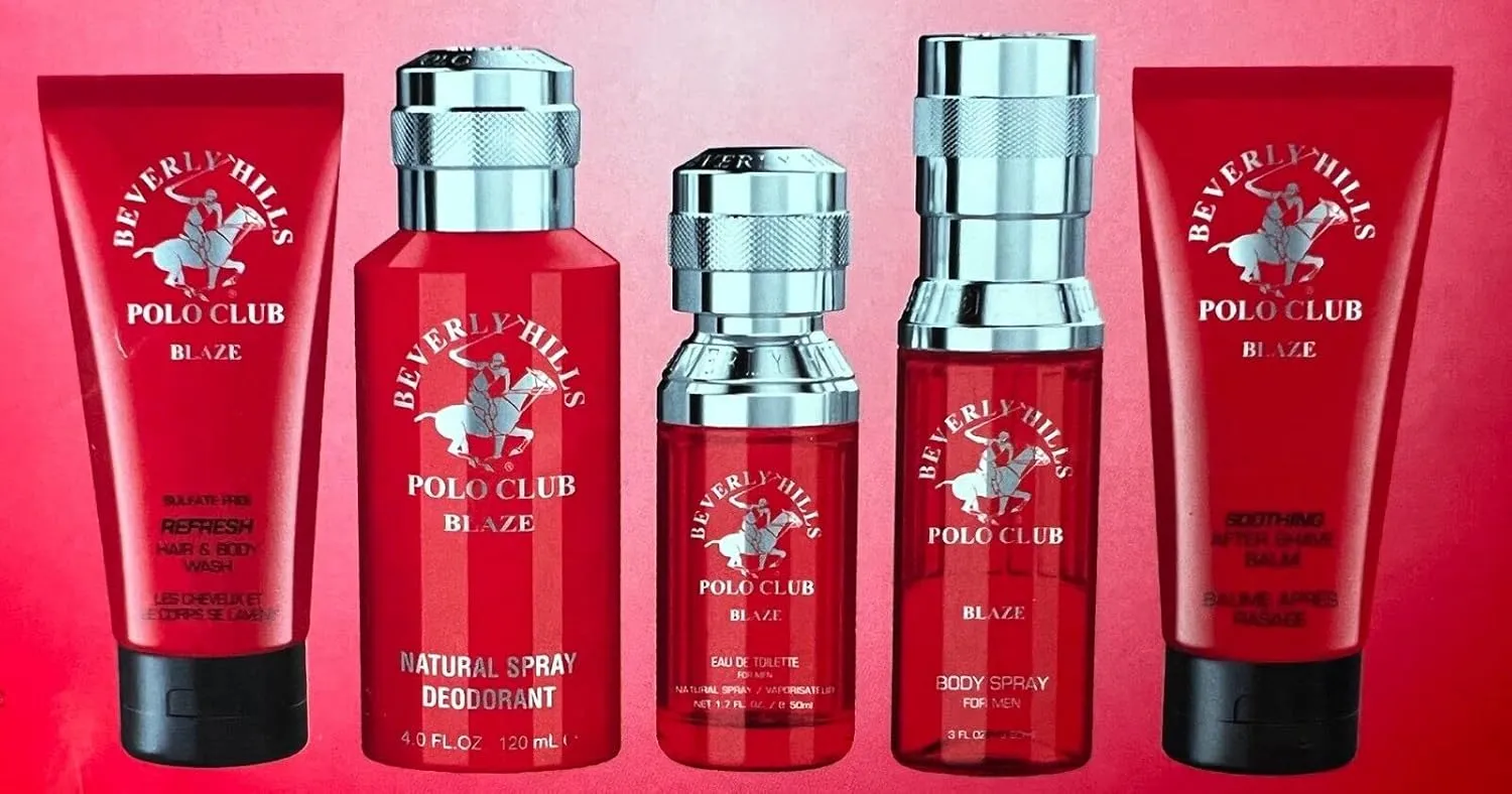 Beverly Hills Polo Club Blaze 5 Piece Cologne Gift Set for Men