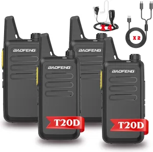BF-888S Upgraded Walkie Talkies BAOFENG T20D Long Range Two Way Radios with USB-C Charging Compact Portable Design for Outdoor Adventures Team Communication and Emergency Use (T20D x 4 Pack)