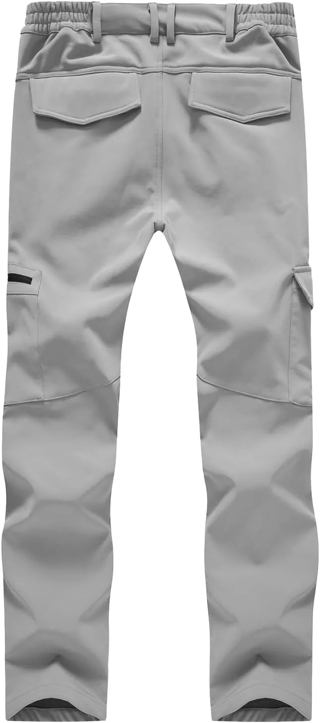 BGOWATU Women's Winter Hiking Pants Fleece Lined Waterproof Windproof Snow Insulated Pants with 6 Pockets