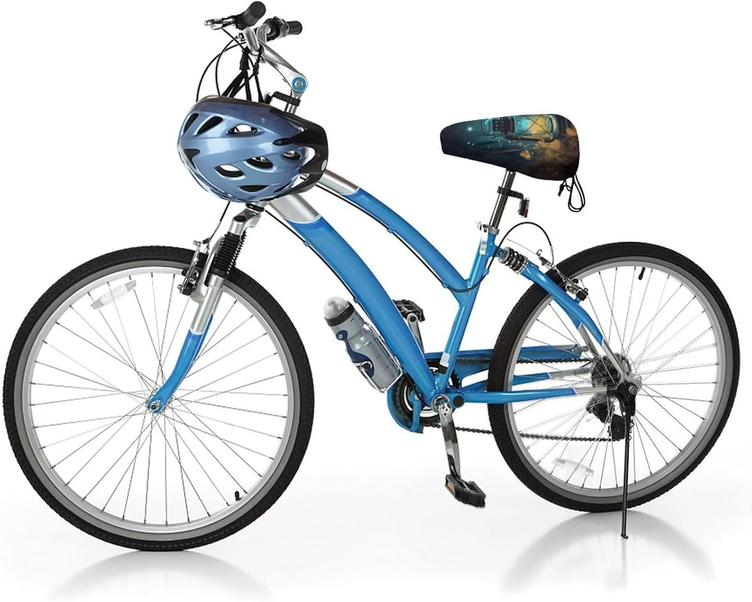 Bike Seat Cushion Comfort Washable Bike Seat Cover Watercolor Monstera Pattern Waterproof Bicycle Seat Covers Outdoor and Indoor Cycling