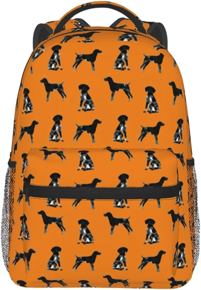 Black And White German Shorthaired Pointer Backpack Laptop Backpack Sports Travel Shoulder bag Light casual backpack