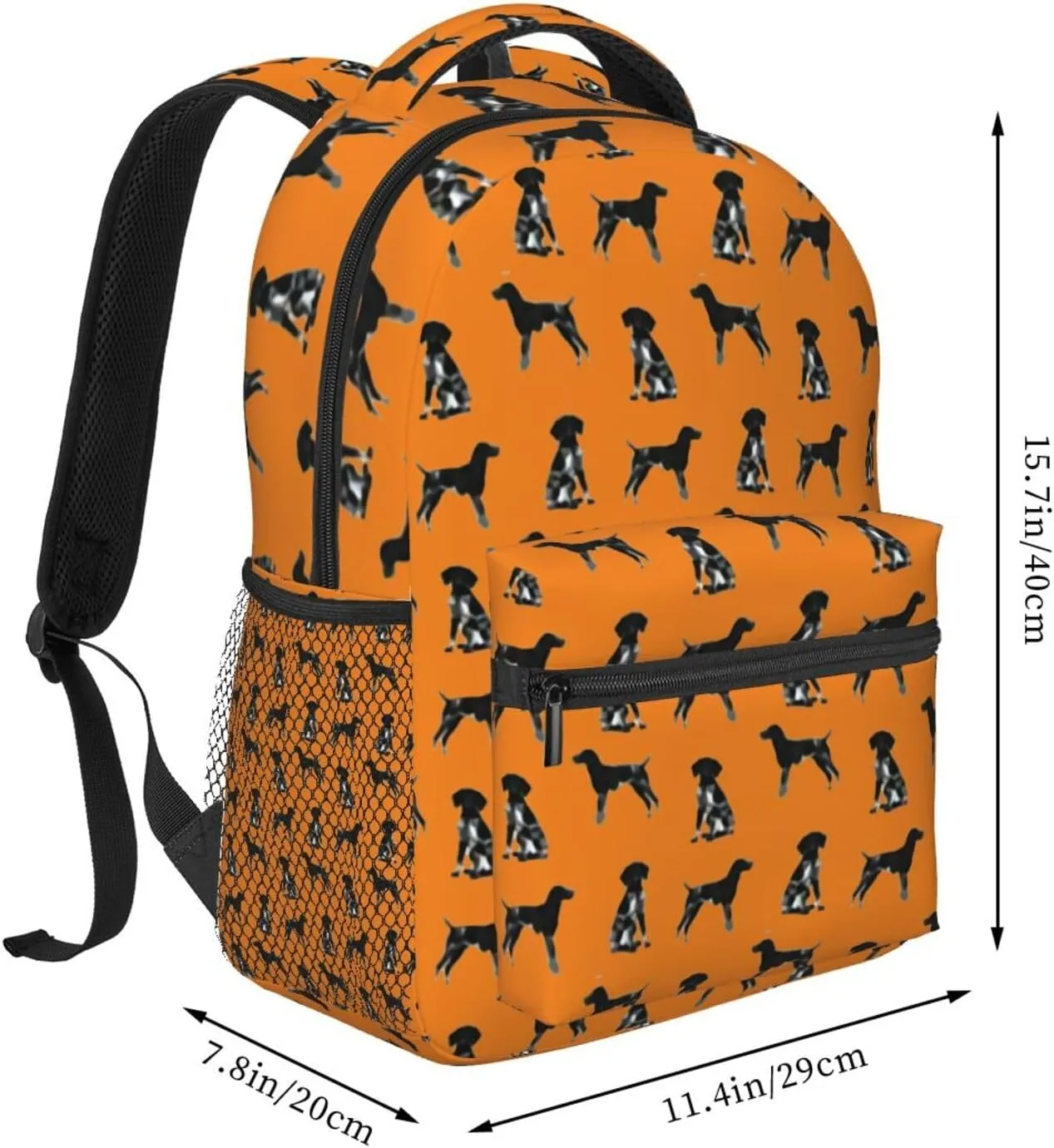 Black And White German Shorthaired Pointer Backpack Laptop Backpack Sports Travel Shoulder bag Light casual backpack