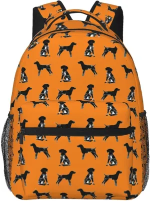 Black And White German Shorthaired Pointer Backpack Laptop Backpack Sports Travel Shoulder bag Light casual backpack