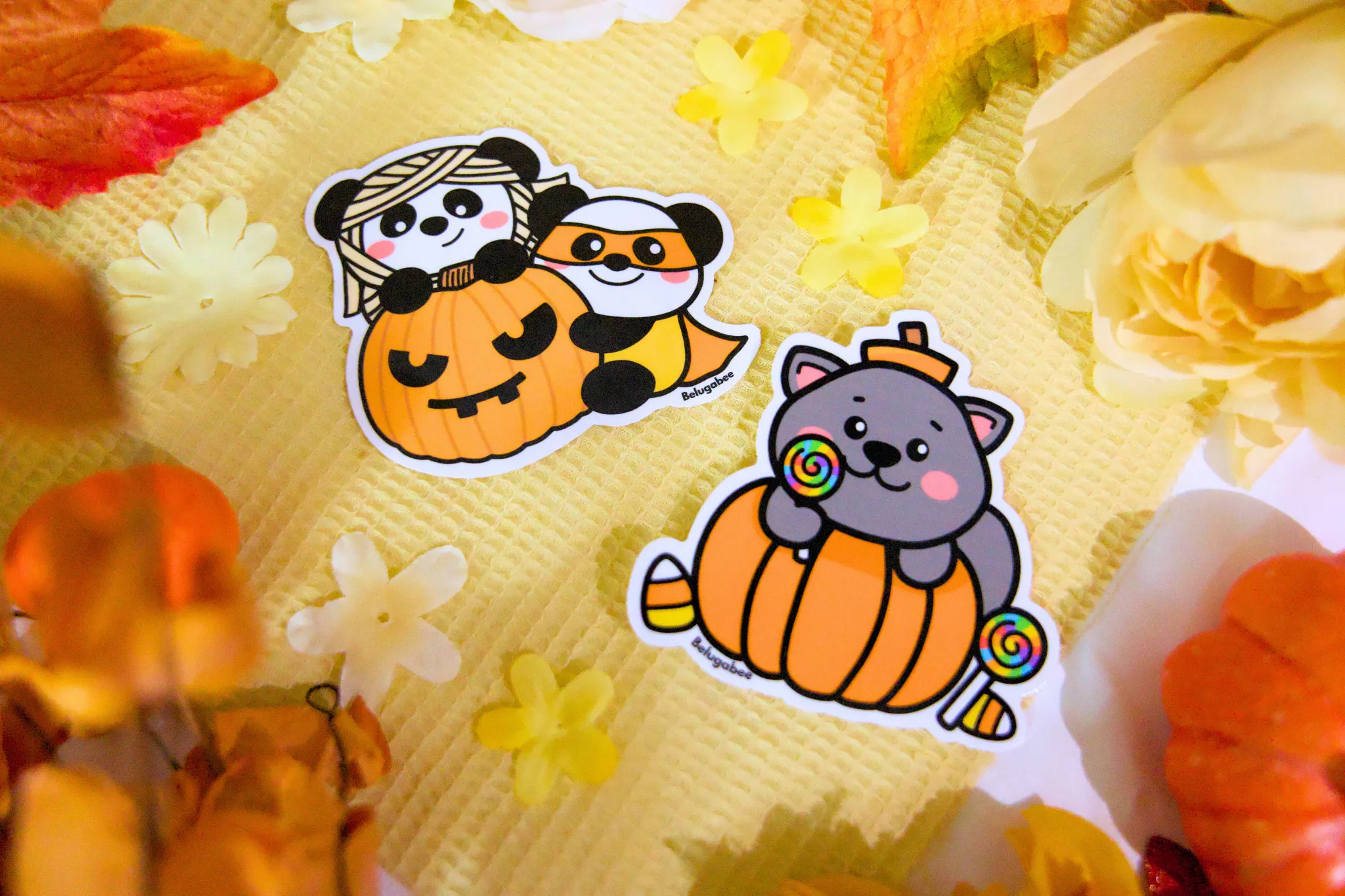 Black Cat and Pumpkin Sticker
