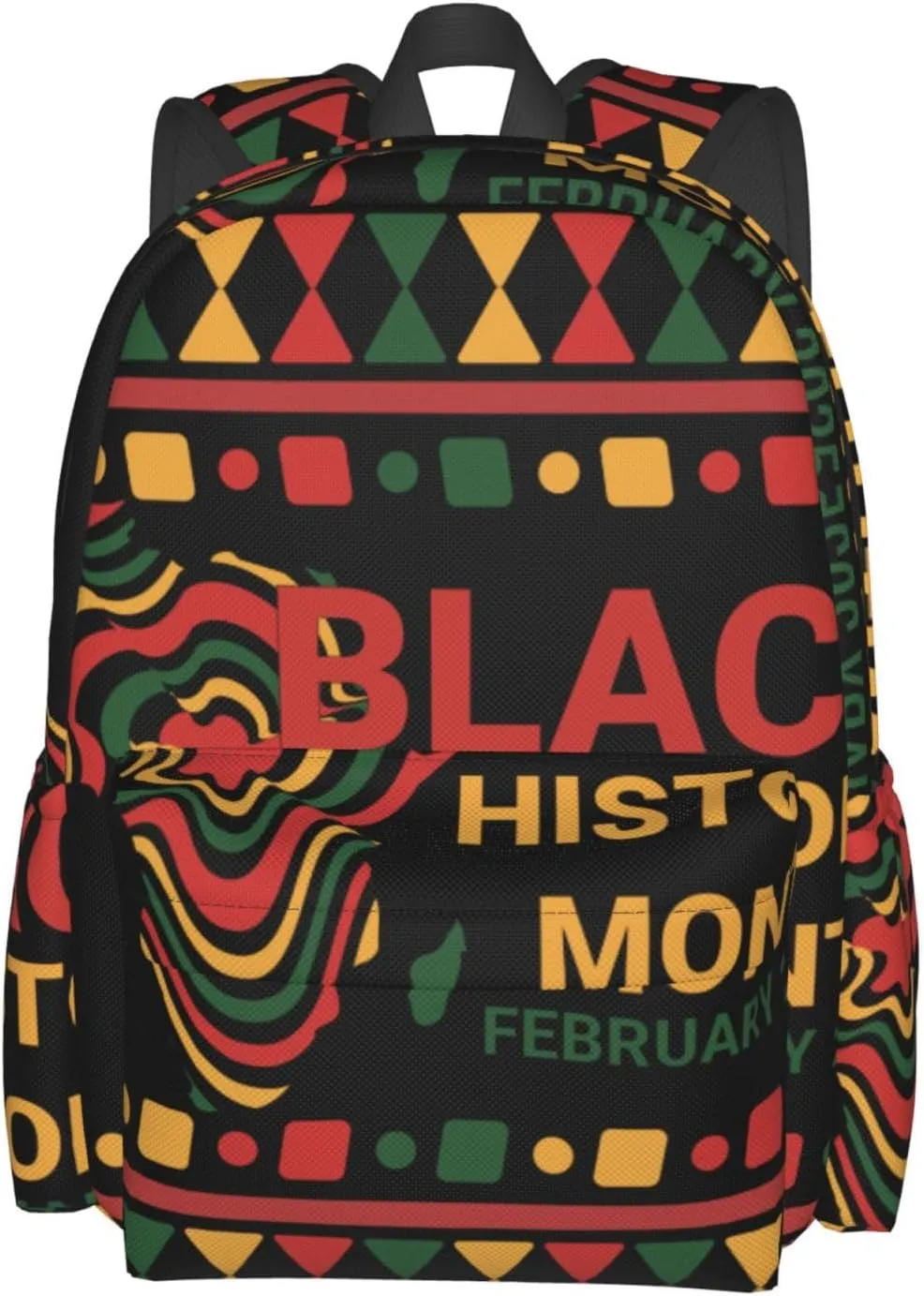 Black History Month African American Pride Backpack Casual Laptop Backpack Large Capacity Double Shoulder Bag Travel Daypack For Women Men
