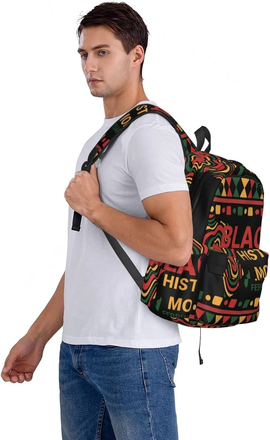 Black History Month African American Pride Backpack Casual Laptop Backpack Large Capacity Double Shoulder Bag Travel Daypack For Women Men
