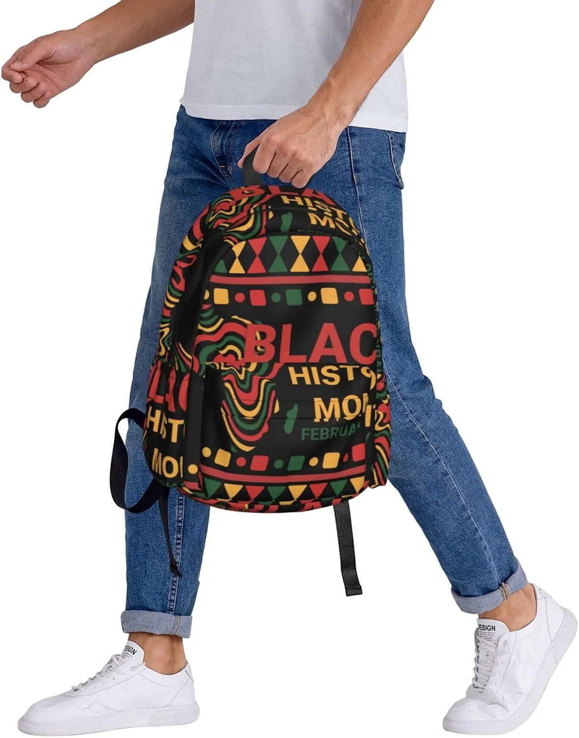 Black History Month African American Pride Backpack Casual Laptop Backpack Large Capacity Double Shoulder Bag Travel Daypack For Women Men