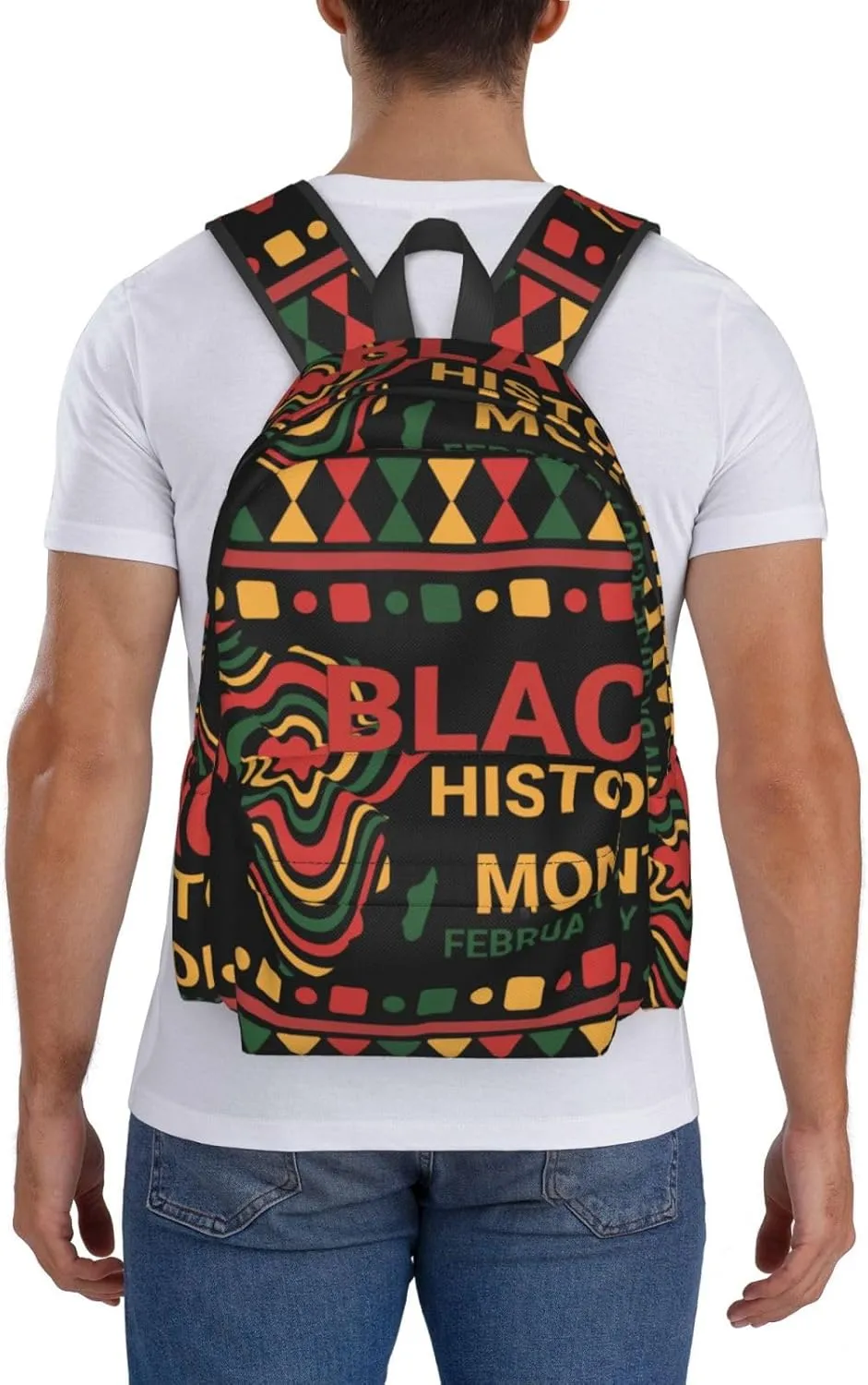 Black History Month African American Pride Backpack Casual Laptop Backpack Large Capacity Double Shoulder Bag Travel Daypack For Women Men
