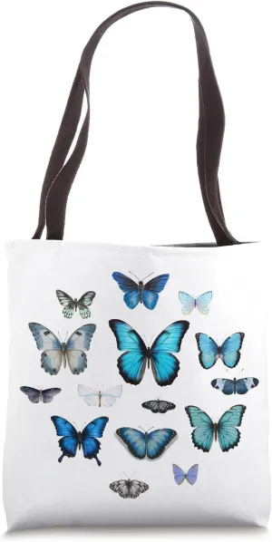 Blue Butterfly Specimen Collection Design by Gilded Lillie Tote Bag