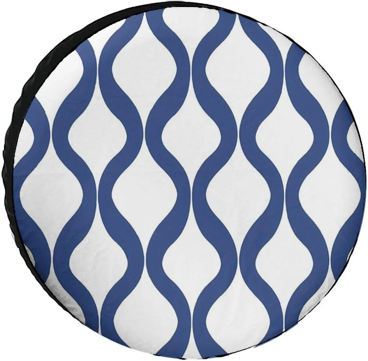 Blue Geometric Trellis Lantern Patterned Spare Tire Wheel Cover Waterproof Tire Covers Camper Spare Tire Cover Fit Wheel Accessories