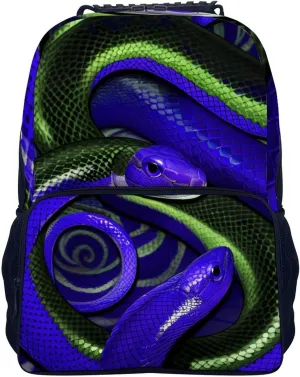 Blue Snake Art Daypack Lightweight Multipurpose Anti-Theft Shoulder Bag Large Capacity Laptop Book Bag Rucksack With Adjustable Shoulder Straps