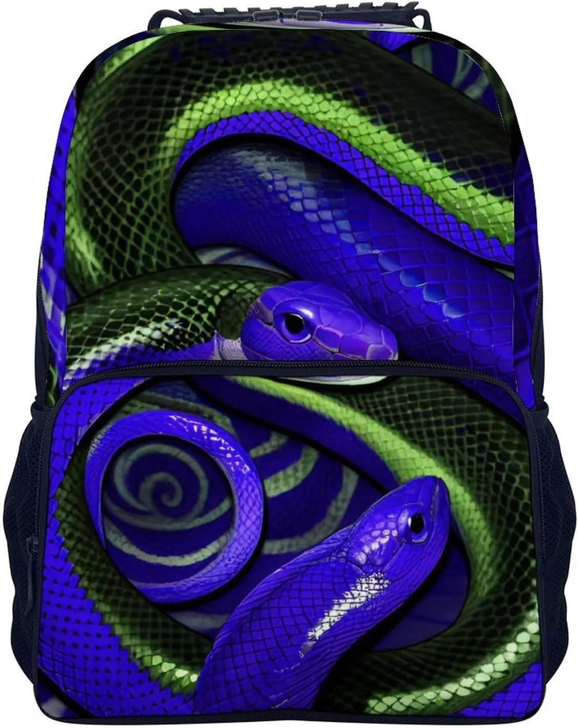 Blue Snake Art Daypack Lightweight Multipurpose Anti-Theft Shoulder Bag Large Capacity Laptop Book Bag Rucksack With Adjustable Shoulder Straps