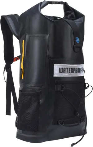 Blueshyhall 32L Waterproof Dry Backpack, Roll Top Sack Storage Bag for Travel Kayaking Rafting Boating Fishing Camping, Black