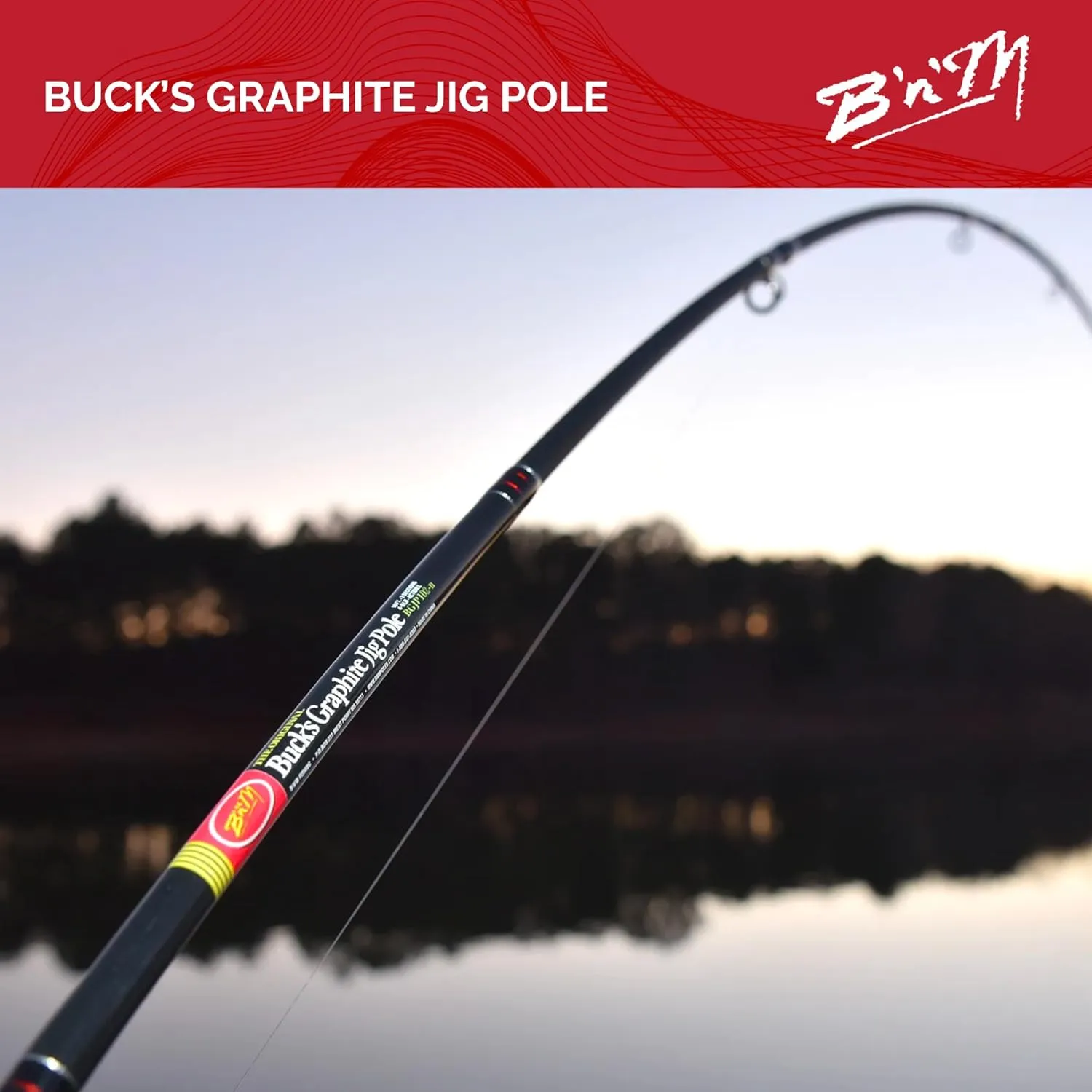 B'n'M Buck's Graphite Jig Pole (3-Piece)
