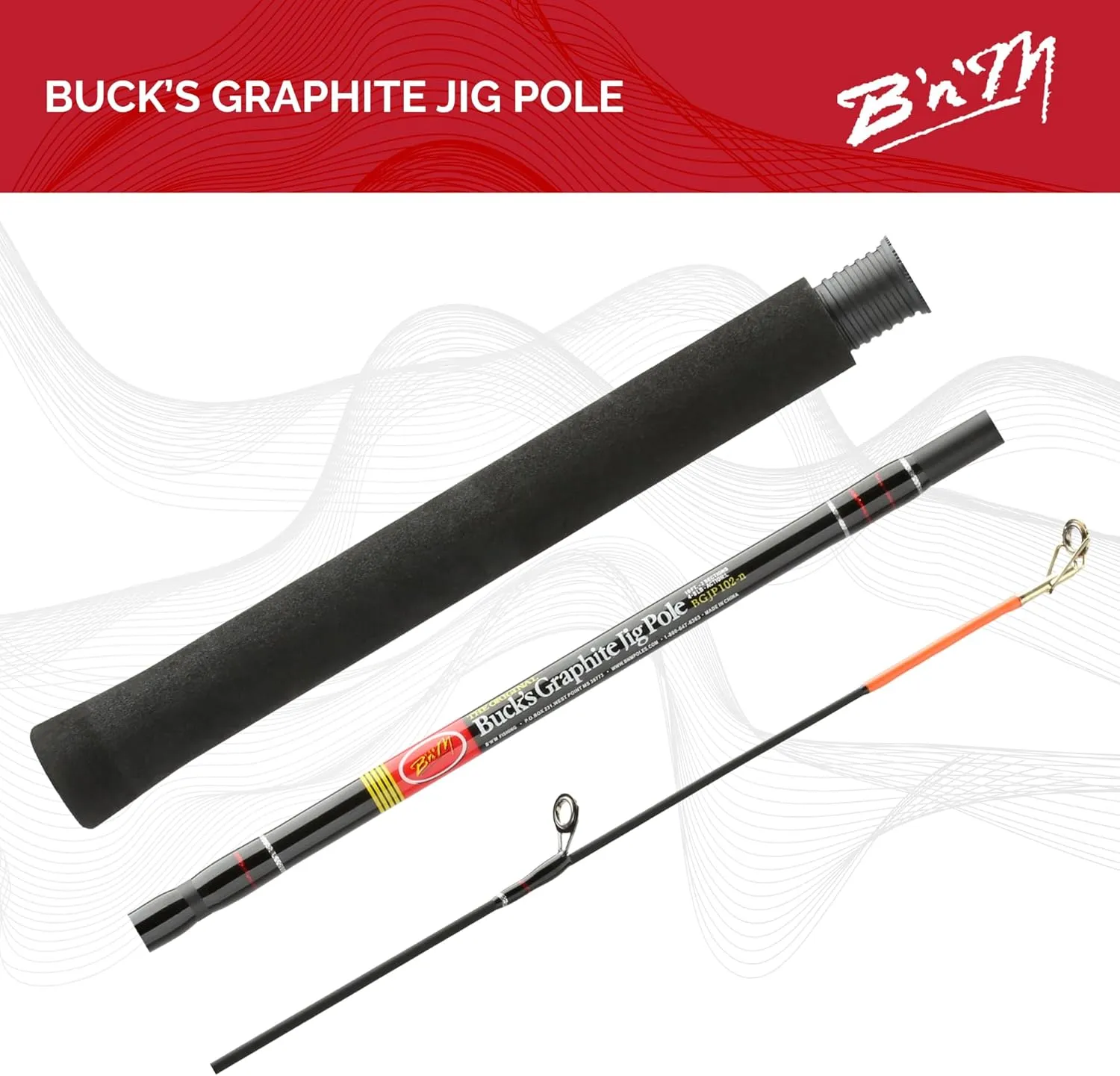 B'n'M Buck's Graphite Jig Pole (3-Piece)