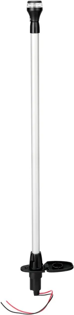 Boat Telescoping Pole Stern Light with Base, 360 Degrees All Round Led Anchor Light, Height adjustable from 27"- 41" Boat Navigation Lights for Yacht, Bass boat and Fishing Boat, 10-24 VDC, 1W