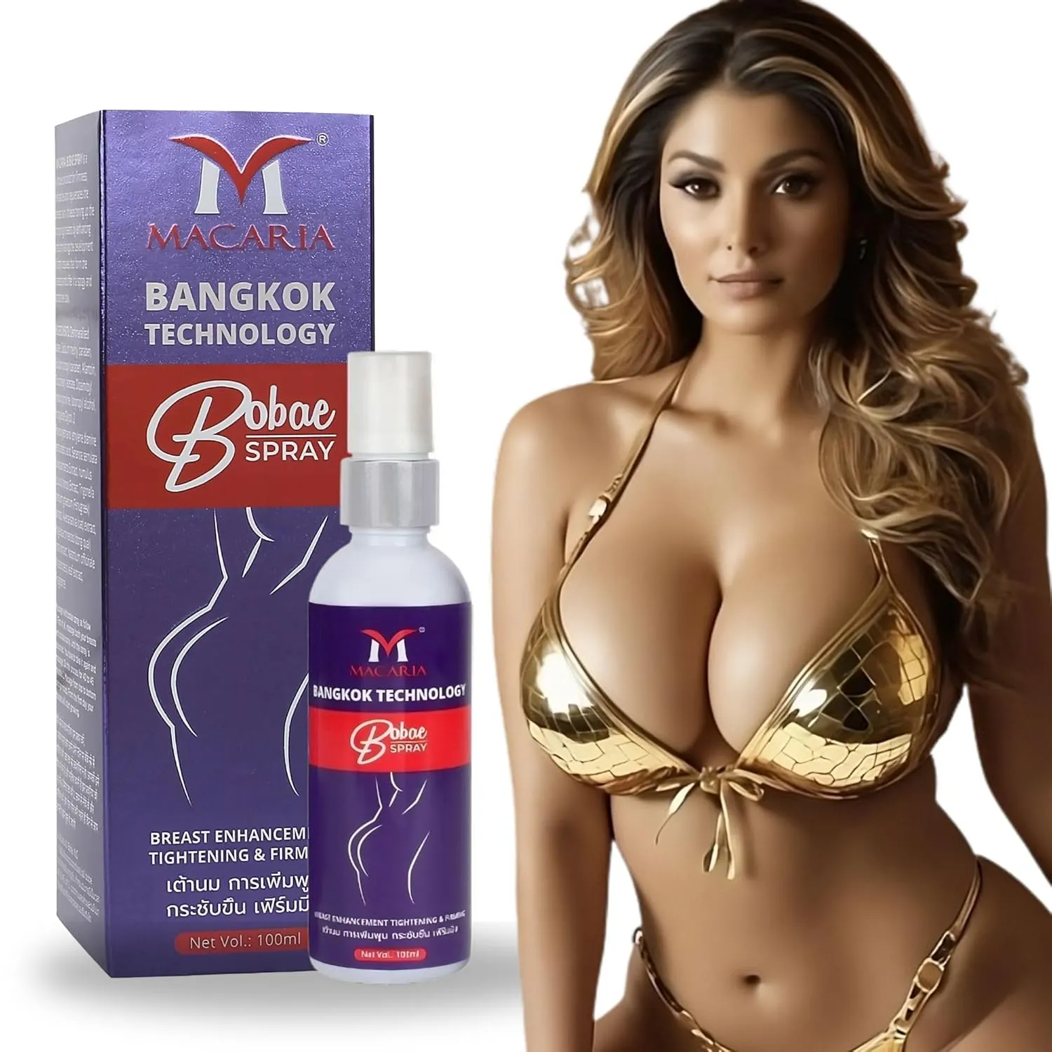 Bobae Brazilian breast Enhancement Spray Oil Bust Boobs Enlargement Tightening Shape & Size up Toning Spray Oil Quick Growth Lifting & Firming Breast Enhancement Gel for Women