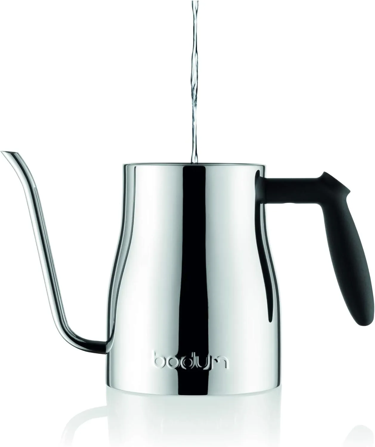 Bodum Bistro Gooseneck Stovetop Water Kettle, Chrome, 34 Ounce