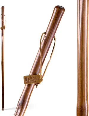 Brazos Rustic Wood Walking Stick, Bamboo, Traditional Style Handle, for Men & Women, Made in the USA, Red, 58"