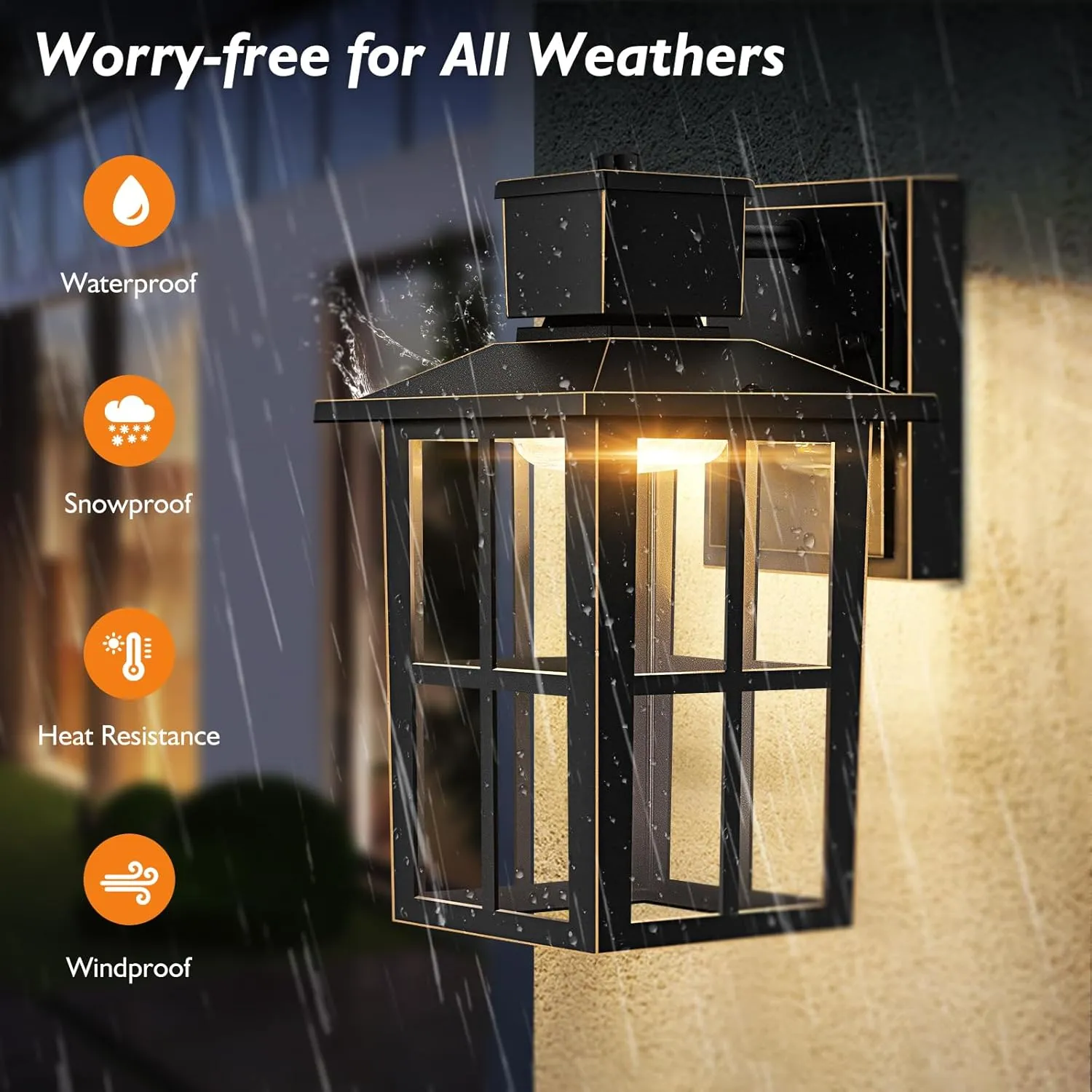 Brightever Outdoor Wall Lantern, 10W LED Exterior Waterproof WallSconce Light Fixture, 3000K/4000K/6500K Selectable, 800LM High Brightness, Oil Rubbed Bronze Anti-Rust Wall Light for Yard, Entryway