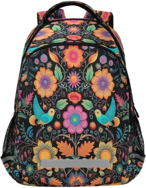 Brightly Colored Birds Design Waterproof Backpack - Casual Outdoor Sports Daypack with Ergonomic Shoulder Straps#136
