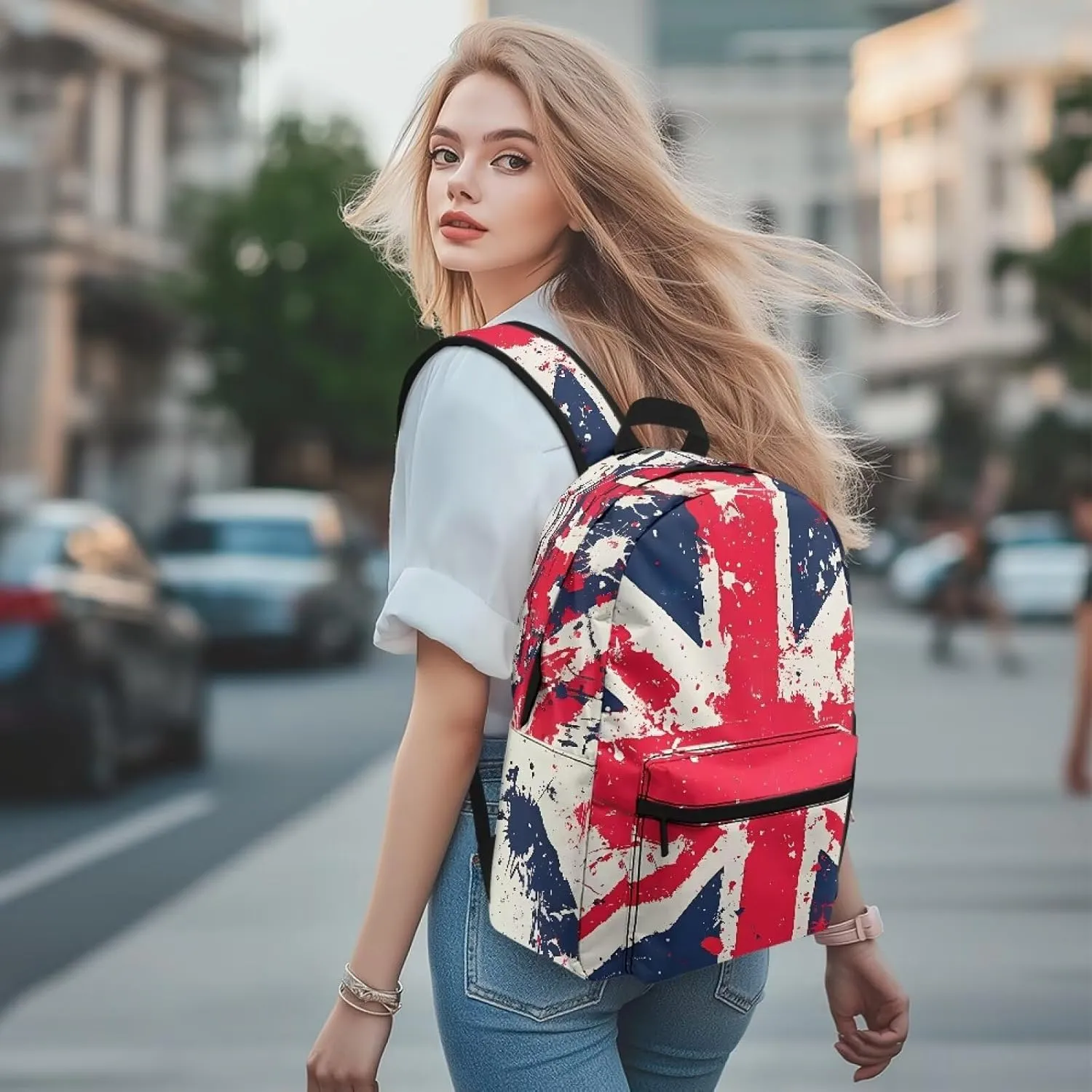 British Flag Travel Backpack Hiking Rucksack for Women Men Fashion Polyester Daypack Travel Hiking Camping Back Pack for Adventure & Daily Use