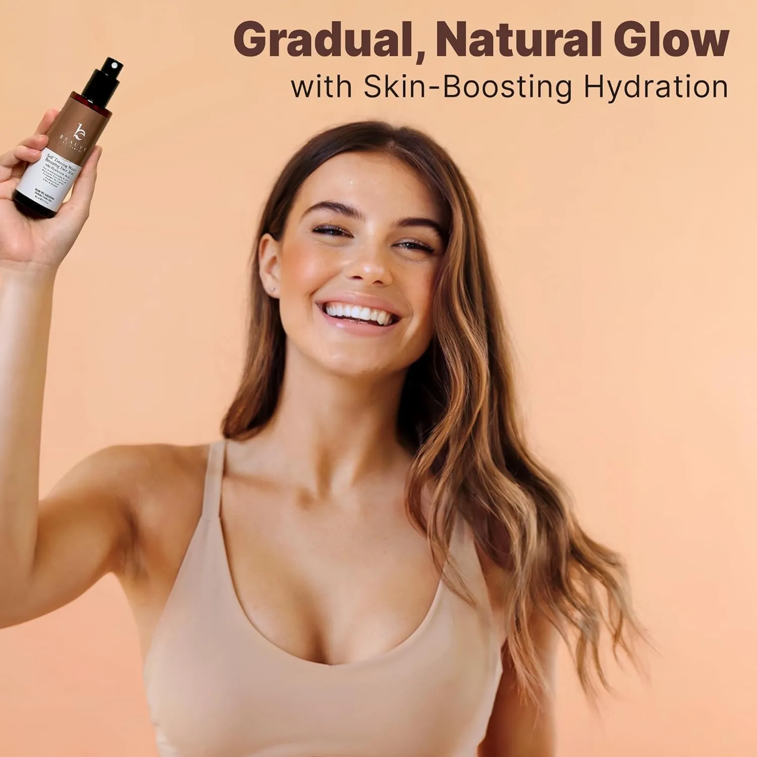 Bronzing Face Tanner Spray Mist, Sunless Face Tanning Water, USA Made with Natural & Organic Ingredients