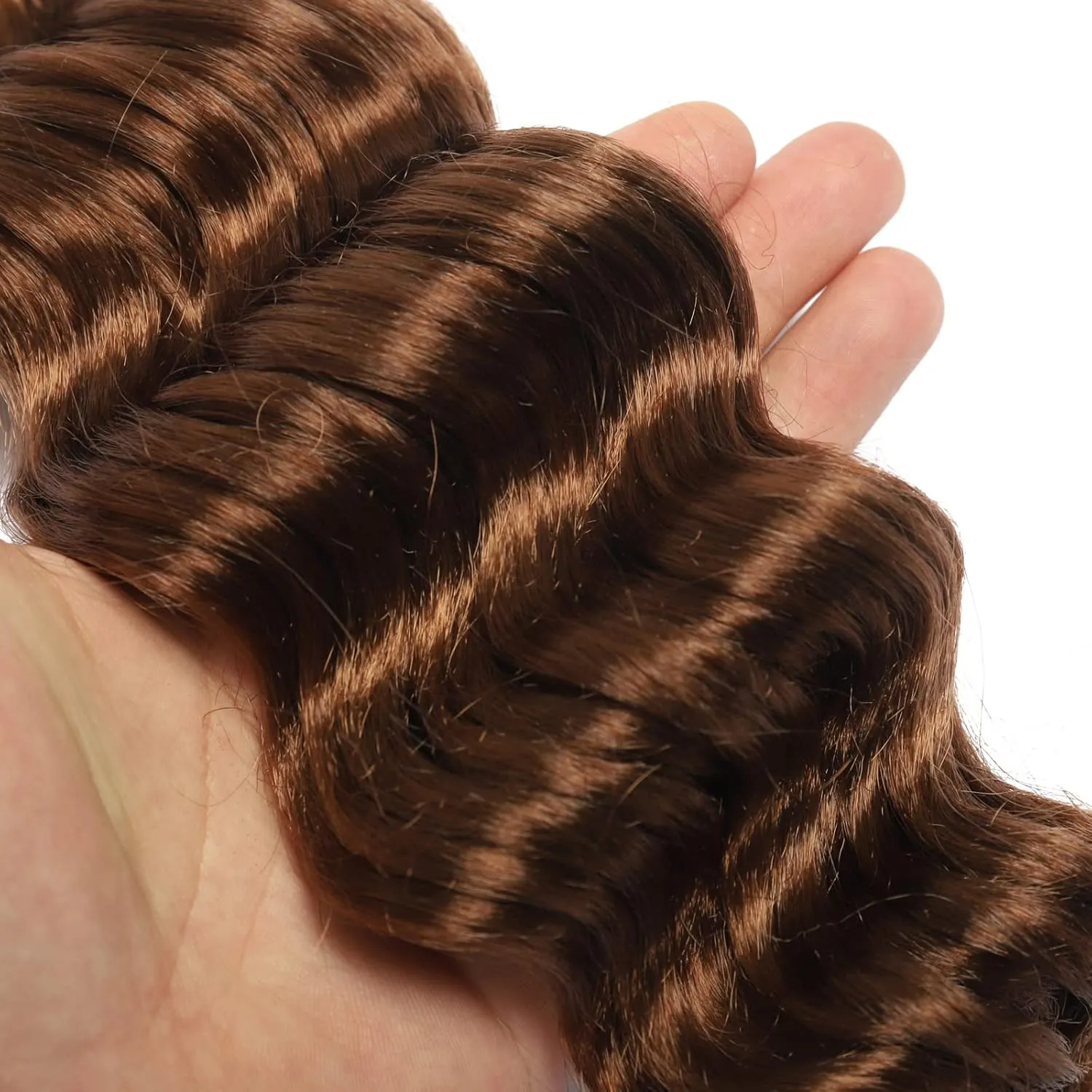 Brown Ocean Wave Crochet Hair 9 Inch Curly Crochet Hair Ocean Wave 7 Packs Deep Wave Short Wavy Crochet Braids Hair Extensions for Women Water Wave