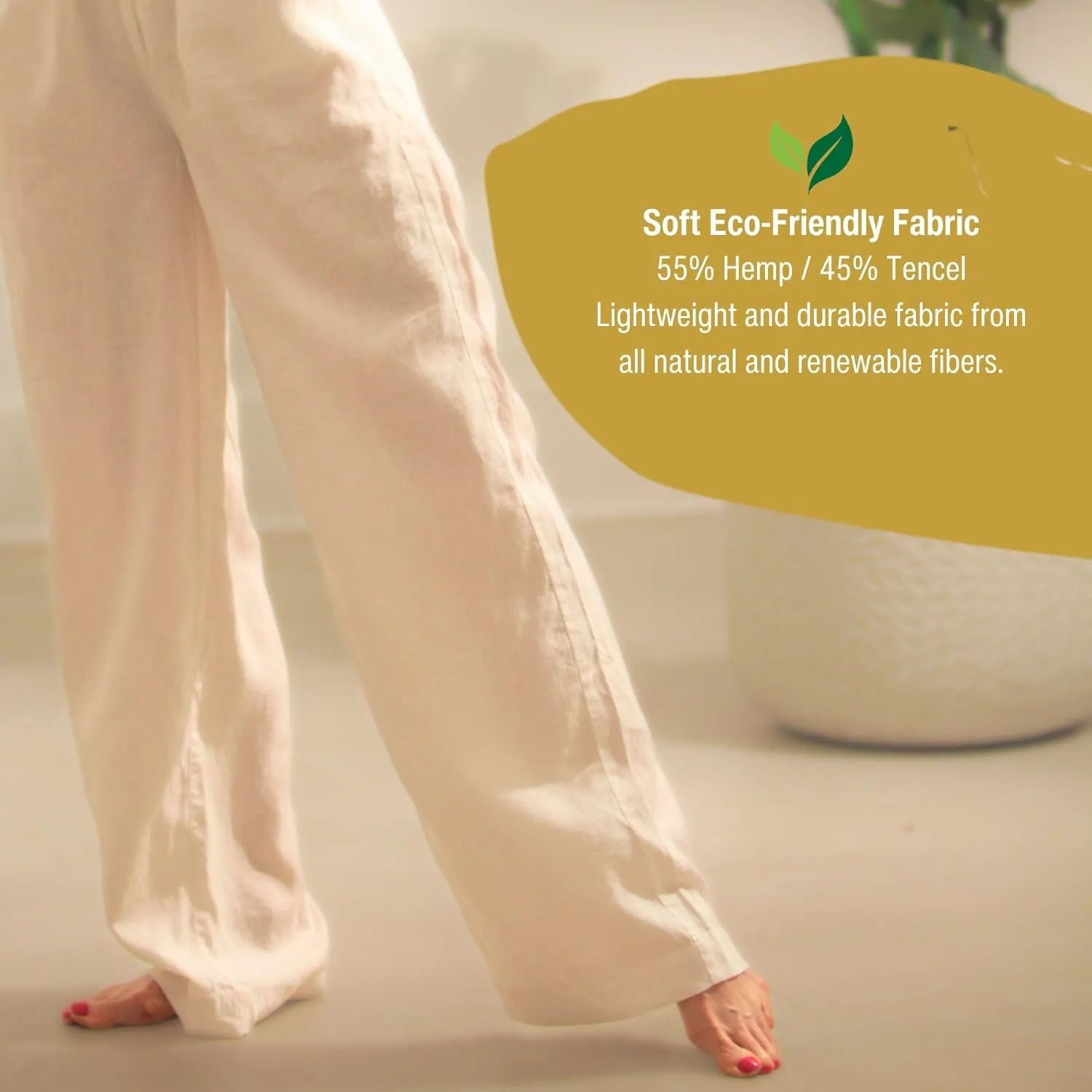 Bug Repellent Breezy Wide Leg Hemp Pants with Insect Shield Repellent Technology